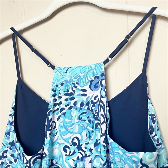 Lilly Pulitzer NWT Dusk Top XS Light Aqua Spritz reversible sleeveless blouse - Picture 7 of 13